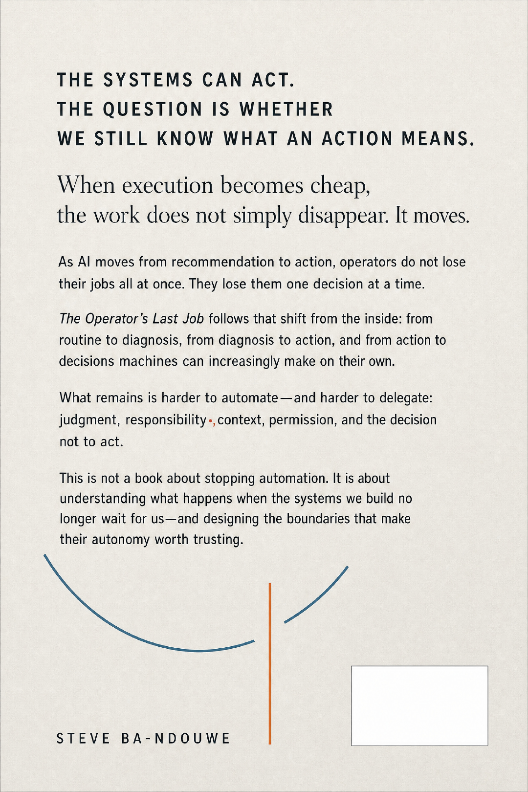 QUATRIÈME DE COUVERTURE: The Operator’s Last Job